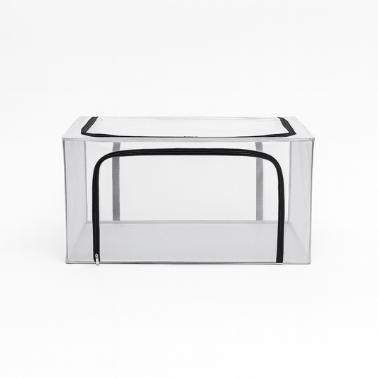 Alpha 55 19x39x20 cm Boîte pliable en plastique avec zip transparente