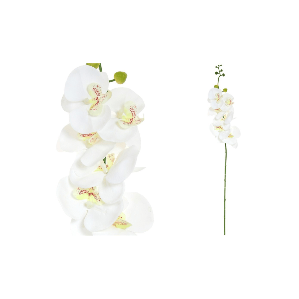 Alpha 55 Blanc Tige de 6 orchidées Real Touch décorative