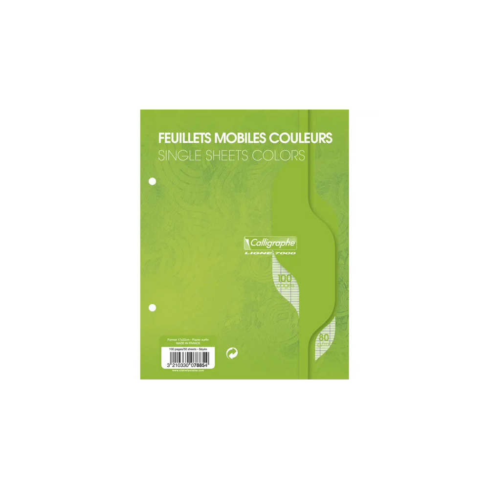Feuillets Mobiles Calligraphe 7000 100 Pages Vert — Alpha 55 Maroc