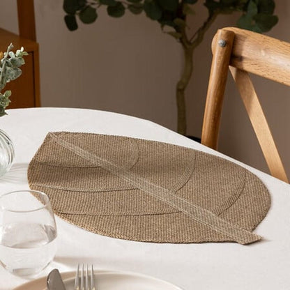 Alpha 55 Gris Set de table en forme de feuille