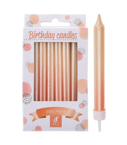 Alpha 55 Lot de 8 bougies de couleur dégradée et pailletée