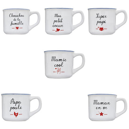 Alpha 55 Mug en émail avec messages