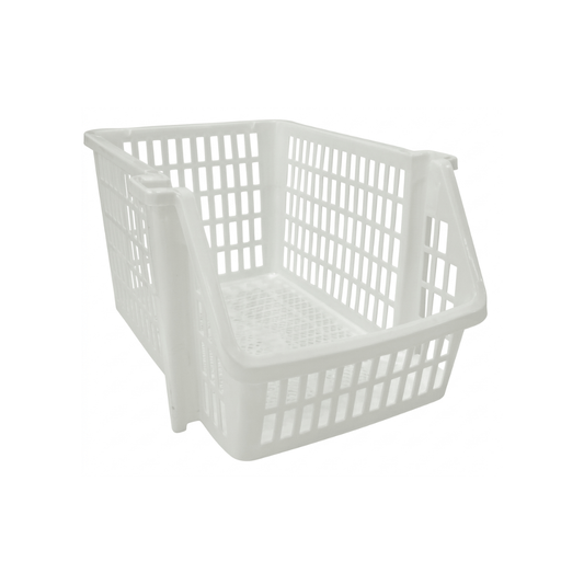 Alpha 55 Panier empilable Kat-Kat blanc – Rangement modulable