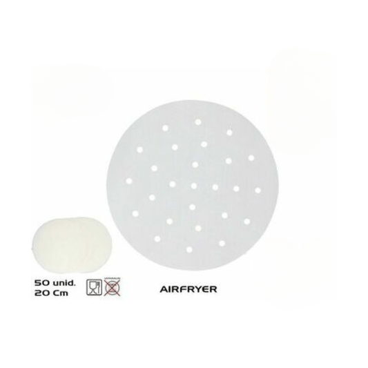 Alpha 55 Set de 50 papiers air fryer ronds – Cuisson facile
