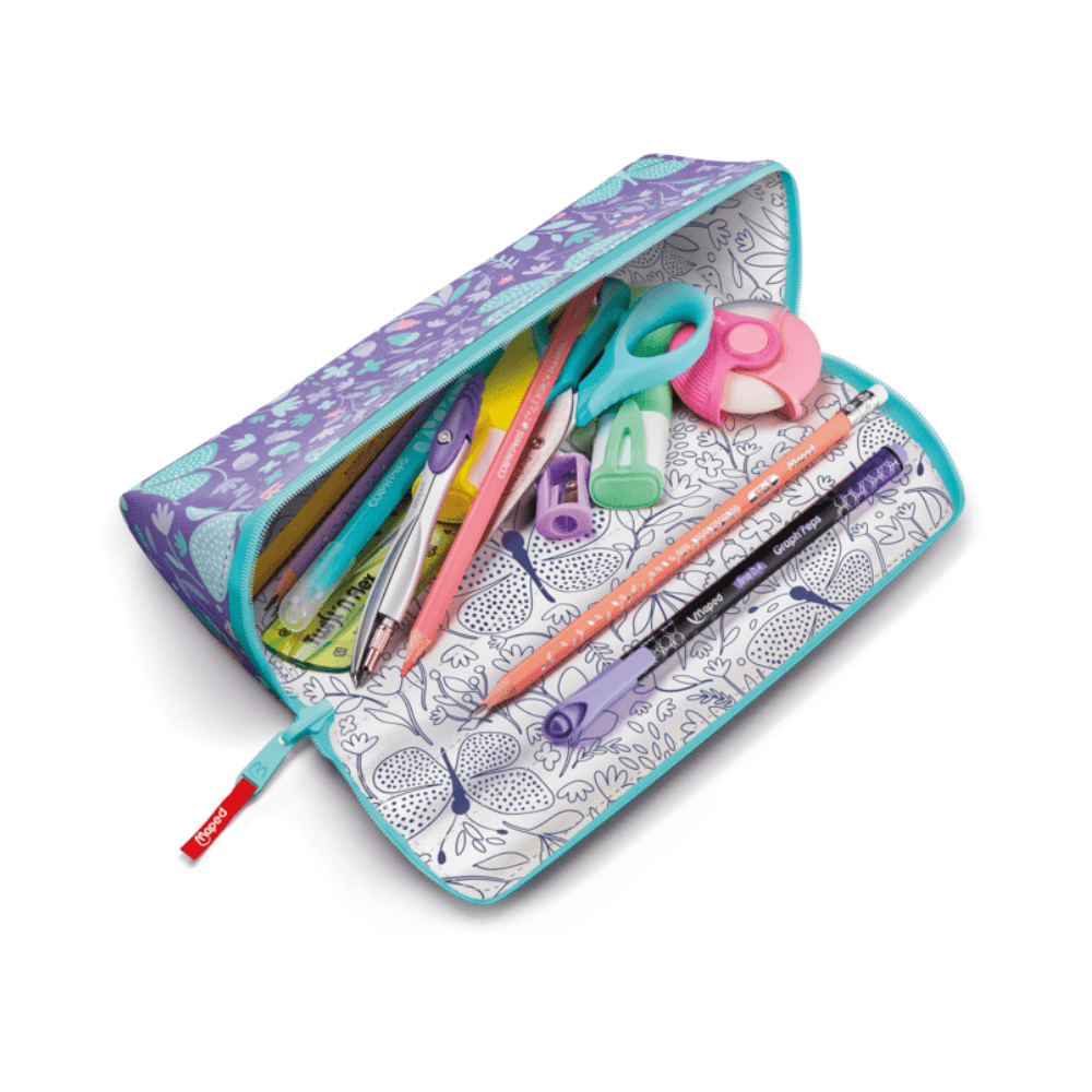 Trousse Maped Open XXL Double Face Bleue — Alpha 55 Maroc