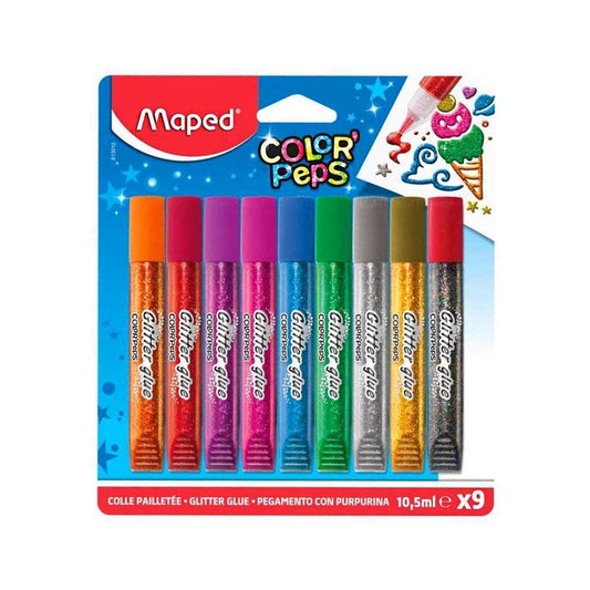 Colles Pailletées Maped Color’Peps Set 9 Blister — Alpha 55 Maroc